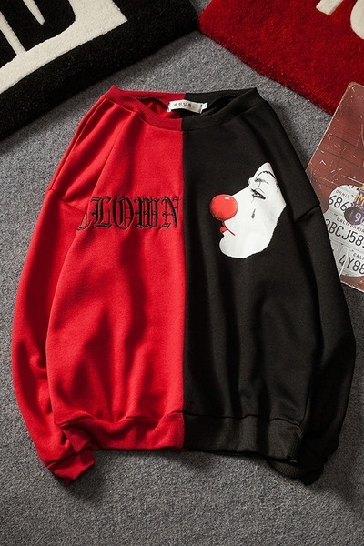 Ανδρική μπλούζα hip-hop για άντρες σε δύο χρώματα με πολύχρωμη εκτύπωση