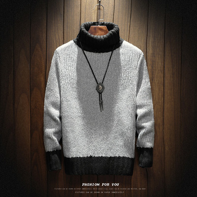 Πολύ μοντέρνο και ζεστό ανδρικό καθημερινό πουλόβερ με υψηλό σχήματος O yak - 2 χρώματα