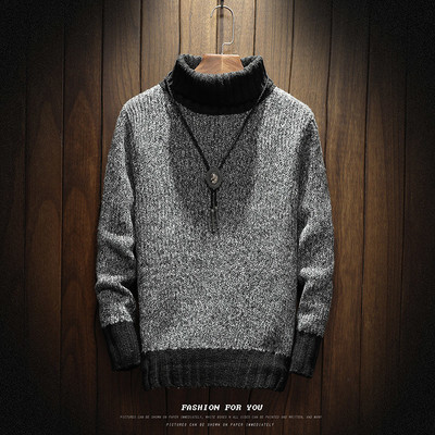 Πολύ μοντέρνο και ζεστό ανδρικό καθημερινό πουλόβερ με υψηλό σχήματος O yak - 2 χρώματα