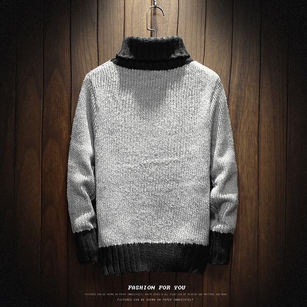 Πολύ μοντέρνο και ζεστό ανδρικό καθημερινό πουλόβερ με υψηλό σχήματος O yak - 2 χρώματα