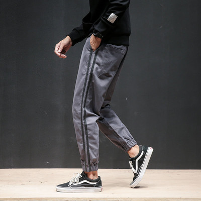 Πολύ άνετα casual αντρικά παντελόνια, μοντέλο σάλι με λωρίδες και στις δύο πλευρές του ποδιού - 2 χρώματα