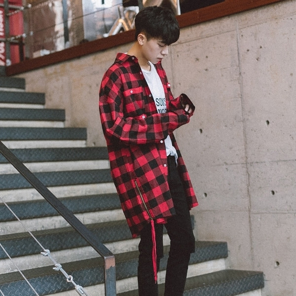 Κομψό μακρύ πουκάμισο ανδρών σε δύο χρώματα