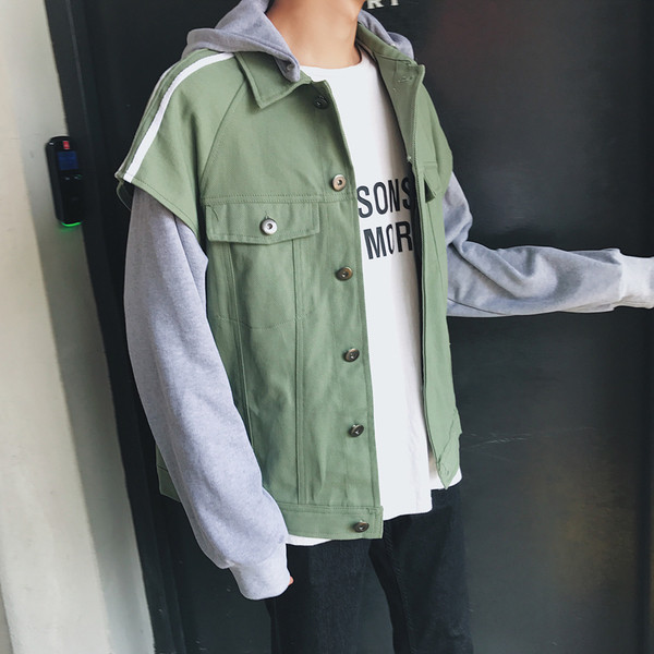 Αθλητικό denim μπουφάν σε τρία χρώματα