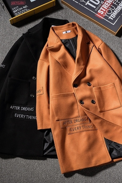 Ανδρικό παλτό χειμώνα με κουμπιά και πρακτικές τσέπες - 2 διαφορετικά χρώματα