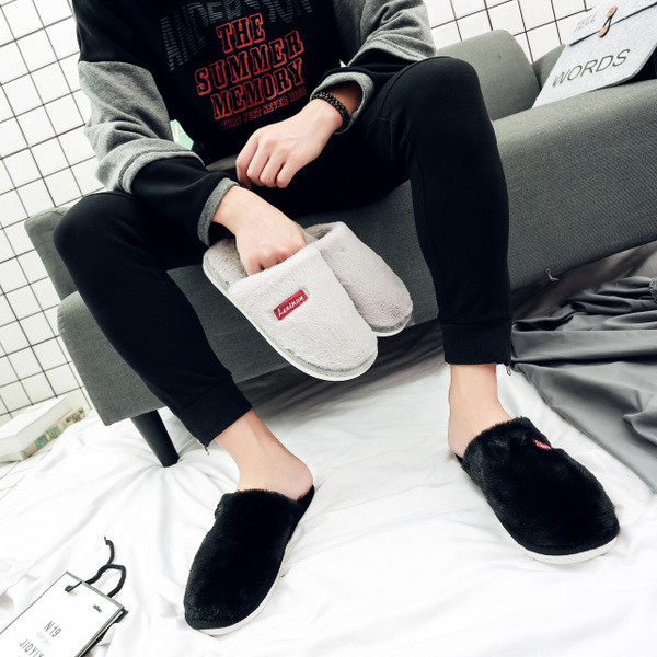 Ανδρικά παντόφλες χειμώνα με απαλή και ζεστή εξωτερική σόλα και αντιολισθητική σόλα