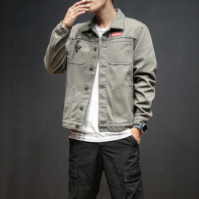 Καθημερινό αδιάβροχο μπουφάν για άντρες σε συμπαγές χρώμα και μοτίβο με σχέδια καμουφλάζ