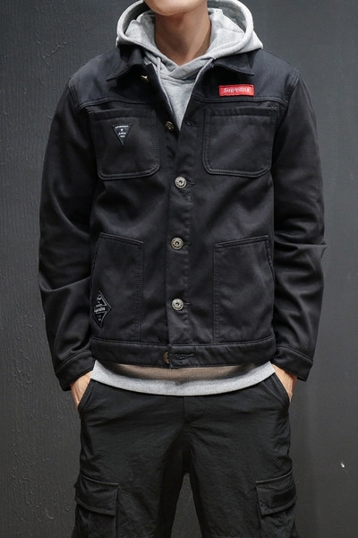 Καθημερινό αδιάβροχο μπουφάν για άντρες σε συμπαγές χρώμα και μοτίβο με σχέδια καμουφλάζ