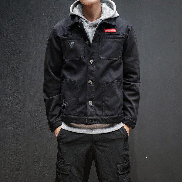 Καθημερινό αδιάβροχο μπουφάν για άντρες σε συμπαγές χρώμα και μοτίβο με σχέδια καμουφλάζ