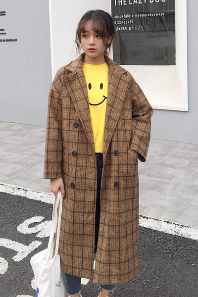 Μεγάλο φθινόπωρο-χειμωνιάτικο παλτό για γυναίκες