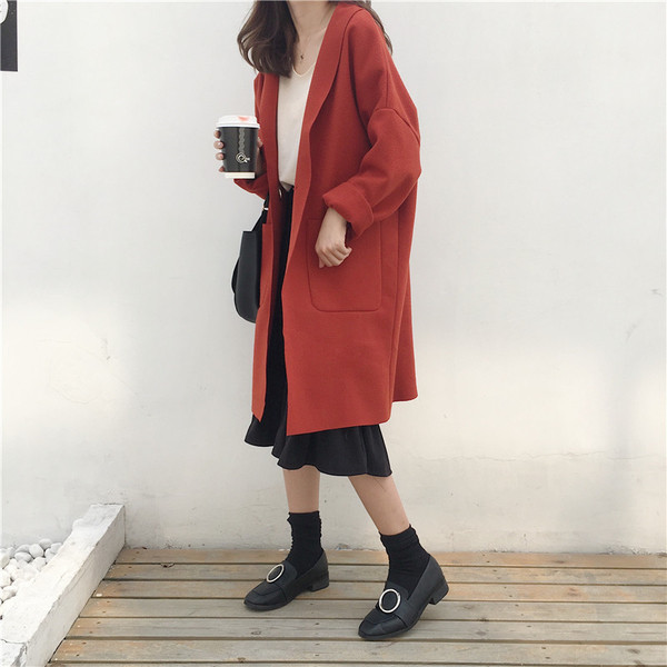 Μακρύ κομψό παλτό σε τρία χρώματα