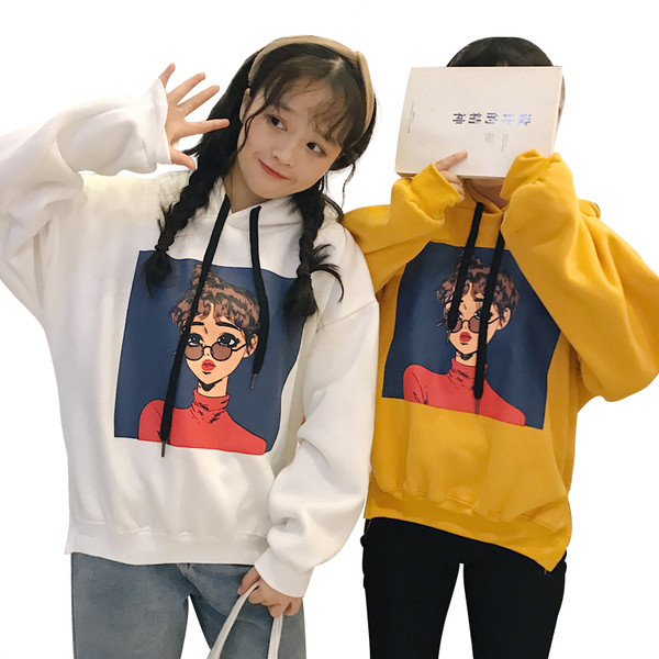 Γυναικείο φούτερ με αλλήλια και κουκούλα σε τρία χρώματα