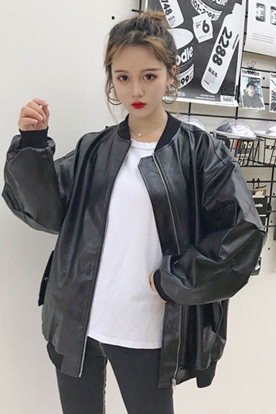 Γυναικείο δερμάτινο σακάκι σε δύο χρώματα