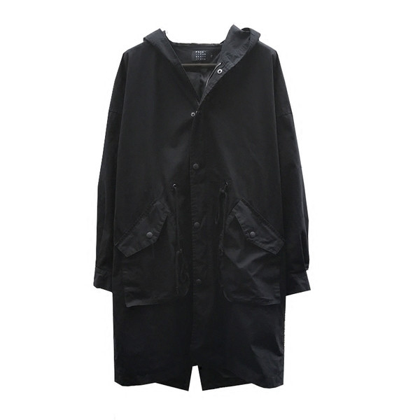 Μακρύ αθλητικό κομψό ανδρικό σακάκι με κουκούλα