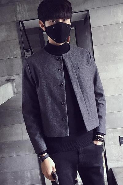 Φθινόπωρο σύντομο παλτό με O-κολάρο