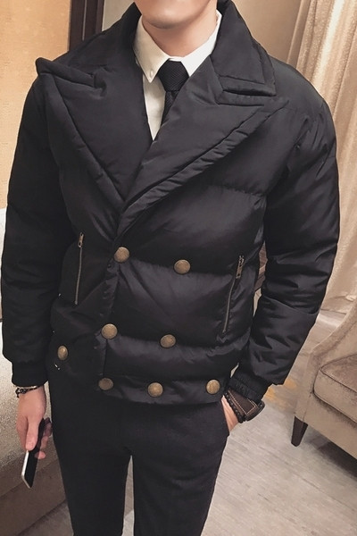 Χειμερινό μπουφάν με κουμπιά σε διάφορα χρώματα