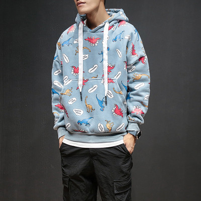 Καθημερινή αθλητική μπλούζα αθλητικών ανδρών με κουκούλα και μοτίβο μοτίβο, βάζο μοτίβο