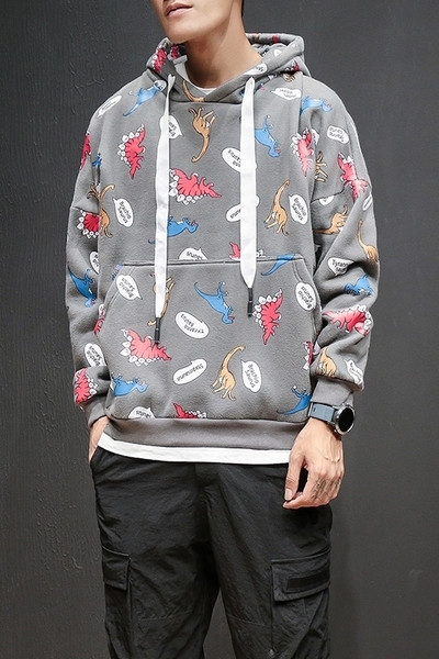 Καθημερινή αθλητική μπλούζα αθλητικών ανδρών με κουκούλα και μοτίβο μοτίβο, βάζο μοτίβο