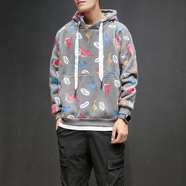 Καθημερινή αθλητική μπλούζα αθλητικών ανδρών με κουκούλα και μοτίβο μοτίβο, βάζο μοτίβο