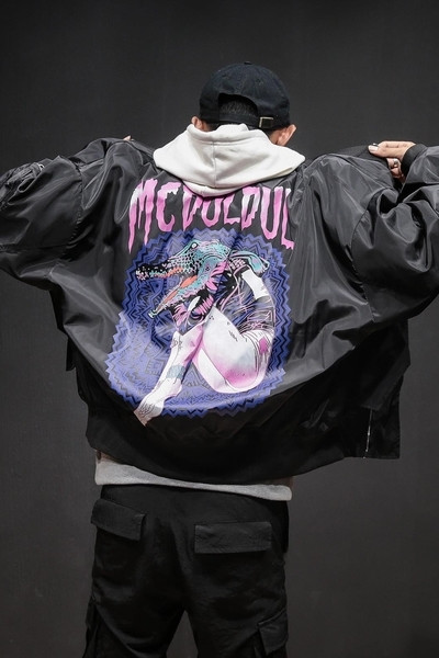 Casual ανδρικό σακάκι με έγχρωμη εκτύπωση στο πίσω μέρος