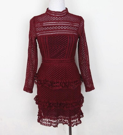 Стилна дамска рокля с О-образна яка и дълъг ръкав, 2 цвята