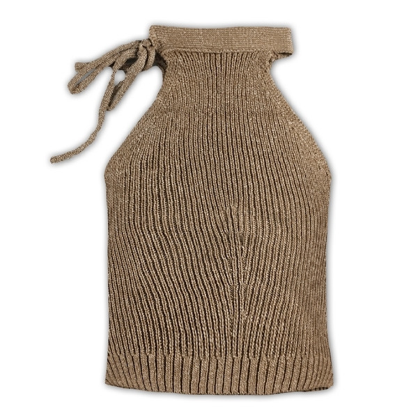 Γυαλιστερό γιλέκο της Ladys με ενδιαφέρουσες δεσμεύσεις