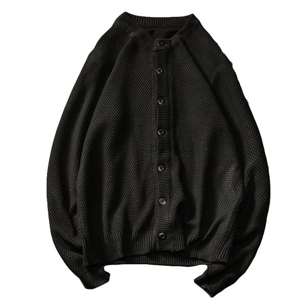 Καθημερινό μαλλί για άντρες και πολύ ζεστό γιλέκο με κουμπιά και κολάρο σε σχήμα O