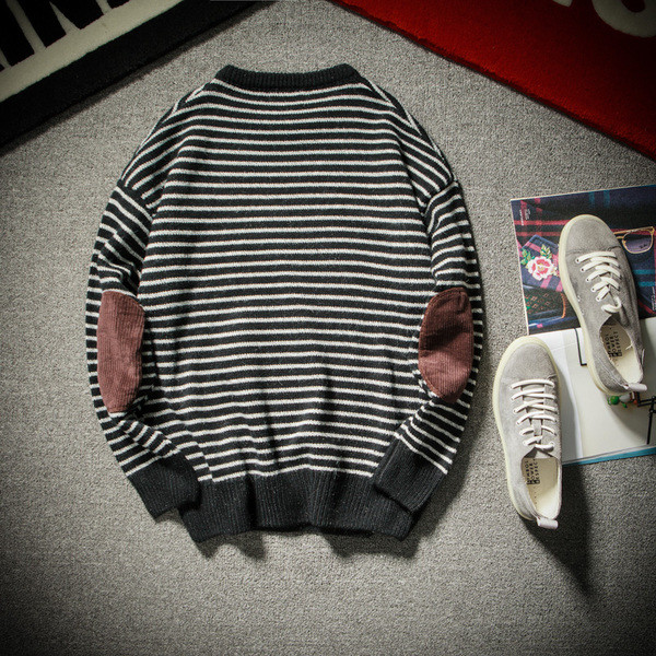 Πουλόβερ λουριών ανδρών με κολάρο σε σχήμα O, 3 χρωμάτων