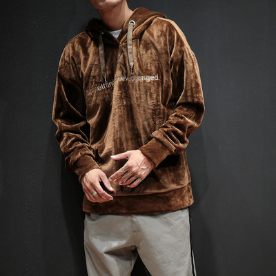 Μαλακή και ζεστή αθλητική μπλούζα με κουκούλα και επιγραφή, 4 χρώματα