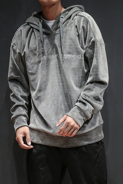 Μαλακή και ζεστή αθλητική μπλούζα με κουκούλα και επιγραφή, 4 χρώματα