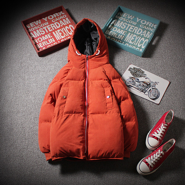 Ανδρικό χειμωνιάτικο σακάκι σε φρέσκα κουκούλα χρώματα, ζεστό ρουφηξιά και σημάδι πλάτης-πλάτης - 2 χρώματα