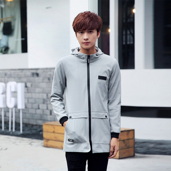 Αθλητικό κομψό μακρύ αρσενικό σακάκι σε δύο χρώματα