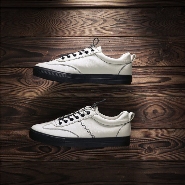 Περιστασιακά δερμάτινα υποδήματα ανδρικά με ψηλή σόλα από καουτσούκ, 2 χρώματα