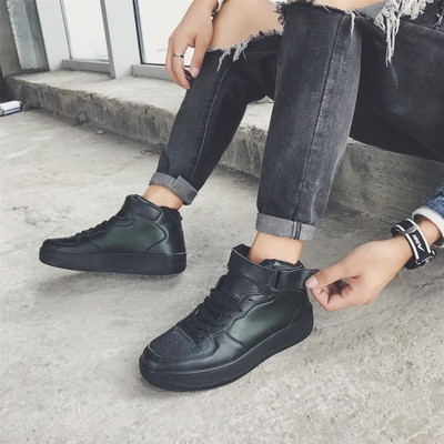 Αντρικά πάνινα παπούτσια ανδρών με γραβάτες και ραβδιά + Υψηλή πέλμα χωρίς χτυπήματα