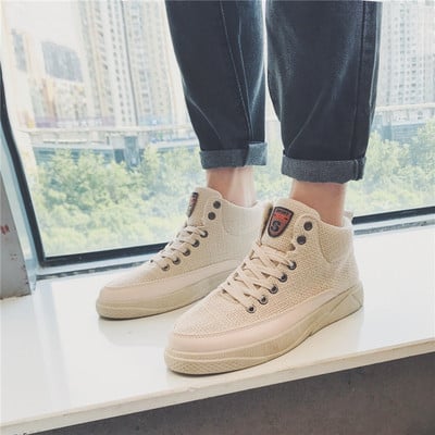 Τα casual ψηλά παπούτσια των ανδρών με γραβάτες και μαλακή σόλα από καουτσούκ, 3 μοντέλα