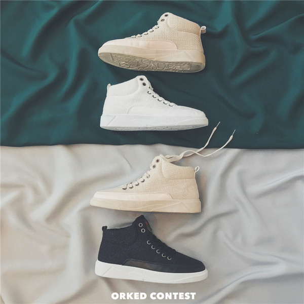 Τα casual ψηλά παπούτσια των ανδρών με γραβάτες και μαλακή σόλα από καουτσούκ, 3 μοντέλα