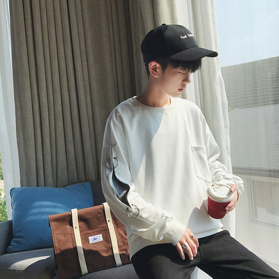 Φθινόπωρο-χειμώνα αρσενικό πουλόβερ με δαχτυλίδι στα μανίκια σε τρία χρώματα