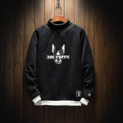 Ανδρική καθημερινή παχιά μπλούζα με μισό χαλαρό κολάρο και εκτύπωση, 3 χρώματα