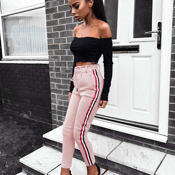 Καθημερινά αθλητικά κομψά παντελόνια με υψηλή ελαστική μέση, 4 μοντέλα