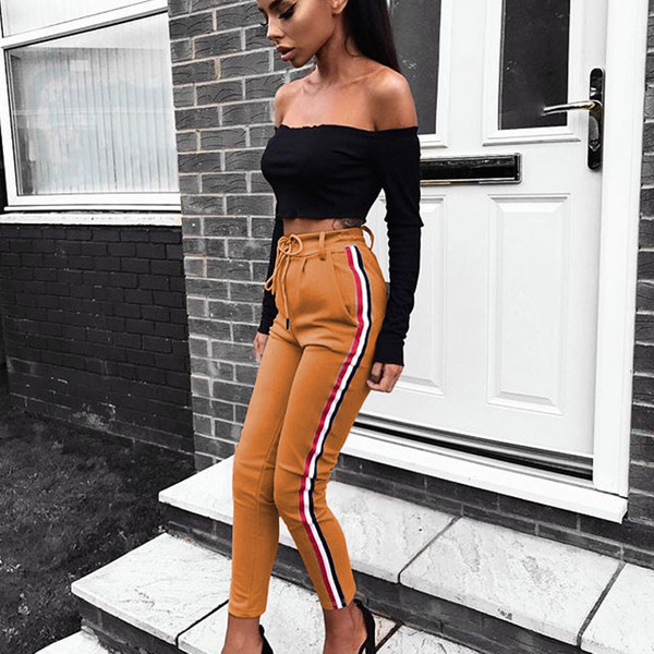 Καθημερινά αθλητικά κομψά παντελόνια με υψηλή ελαστική μέση, 4 μοντέλα