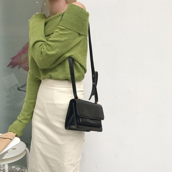 Καθημερινή πουλόβερ κυρίες με μισές ώμους σε τρία χρώματα