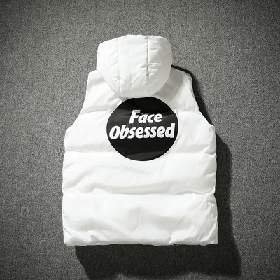 Ανδρικά γιλέκα και τσέπες με κουκούλα με επιγραφή στο πίσω μέρος σε διάφορα χρώματα