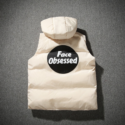 Ανδρικά γιλέκα και τσέπες με κουκούλα με επιγραφή στο πίσω μέρος σε διάφορα χρώματα