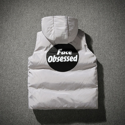 Ανδρικά γιλέκα και τσέπες με κουκούλα με επιγραφή στο πίσω μέρος σε διάφορα χρώματα