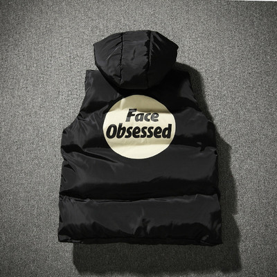 Ανδρικά γιλέκα και τσέπες με κουκούλα με επιγραφή στο πίσω μέρος σε διάφορα χρώματα