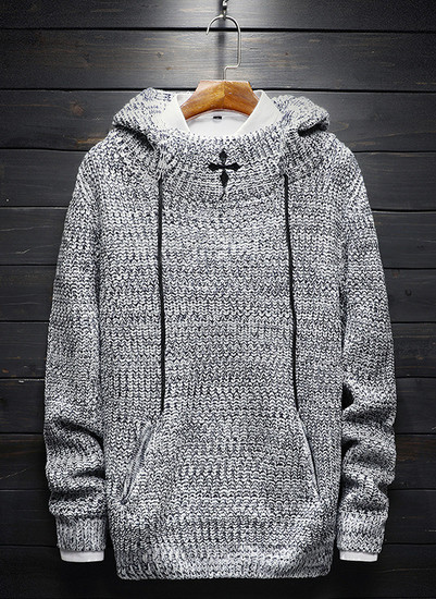 Καθημερινά πλεκτά για άντρες από ύφασμα και πλέξιμο σε δύο χρώματα