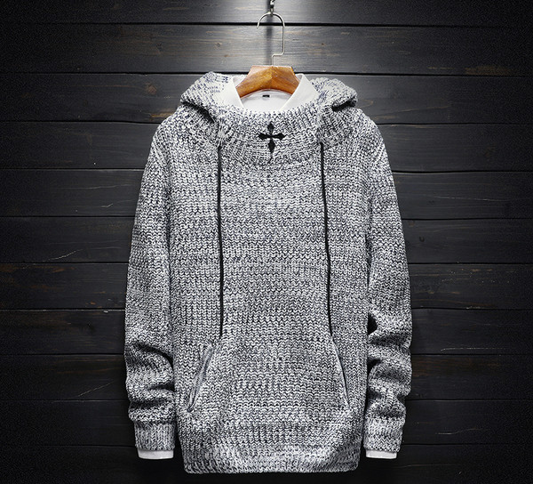 Καθημερινά πλεκτά για άντρες από ύφασμα και πλέξιμο σε δύο χρώματα