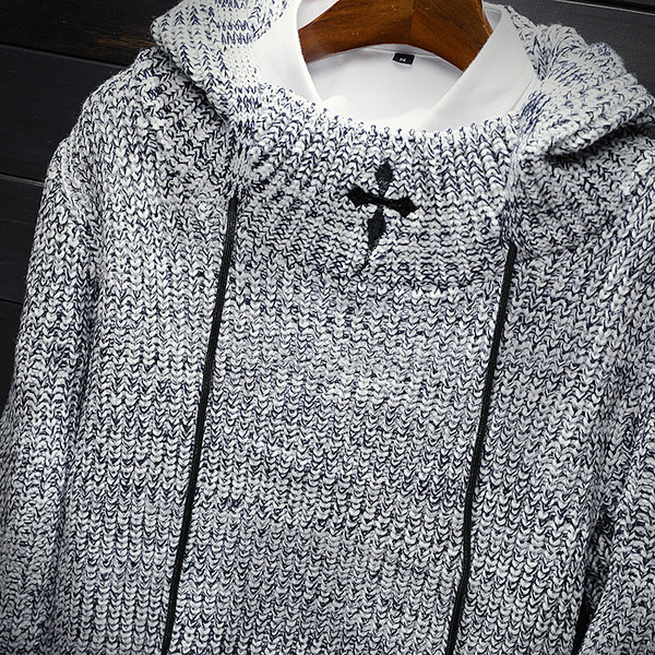 Καθημερινά πλεκτά για άντρες από ύφασμα και πλέξιμο σε δύο χρώματα