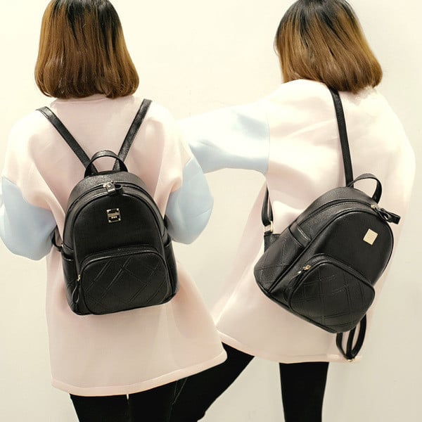 Μικρό δερμάτινο σακίδιο με φερμουάρ και μαλακούς ιμάντες, οικολογικό δέρμα