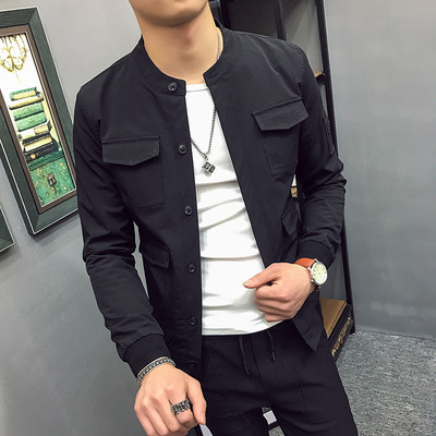 Пролетно-есенно мъжко много хубаво яке с О-образна яка в различни цветове