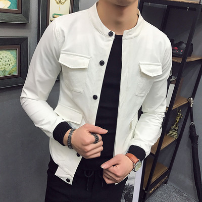 Пролетно-есенно мъжко много хубаво яке с О-образна яка в различни цветове